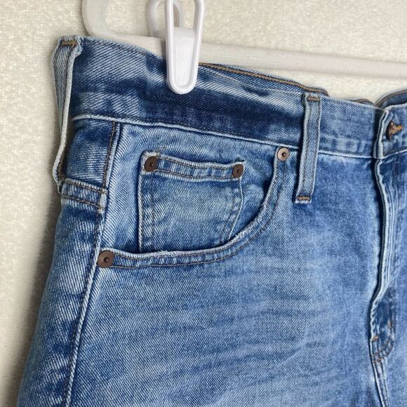 Madewell The Perfect Jean Short Frayed Hem Shorts High Rise Denim Blue Size 32 - Picture 2 of 11